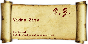 Vidra Zita névjegykártya