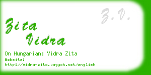 zita vidra business card